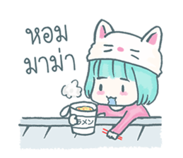 Cherry Neko on the Roof sticker #9741129