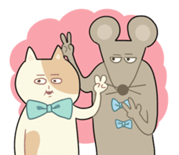 rabbit & cat & bear sticker sticker #9743812