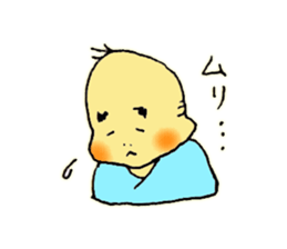 Baby boy and Pomeranian Junco sticker #9746729