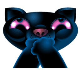 Black cat kurosu sticker #9748665