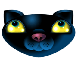 Black cat kurosu sticker #9748668