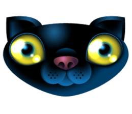 Black cat kurosu sticker #9748671