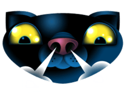 Black cat kurosu sticker #9748675