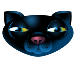 Black cat kurosu sticker #9748676