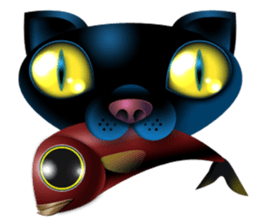Black cat kurosu sticker #9748682