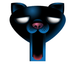 Black cat kurosu sticker #9748684