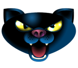 Black cat kurosu sticker #9748690