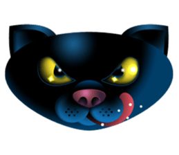 Black cat kurosu sticker #9748695