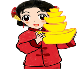 Miss Spring Orchid's CNY blessing sticker #9750623