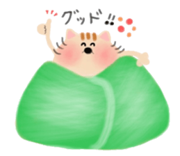 The cat which is wrapped sticker #9754802