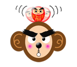 A happy new year Monkeys with daruma1-1 sticker #9759711