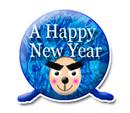 A happy new year Monkeys with daruma1-1 sticker #9759721