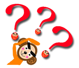 A happy new year Monkeys with daruma1-1 sticker #9759729