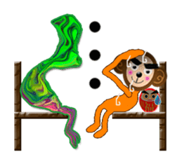 A happy new year Monkeys with daruma1-1 sticker #9759734