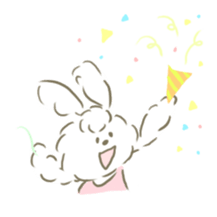 honwaka fluffy rabbit sticker #9761878
