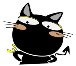 Black cat Happy 2nd sticker #9763107