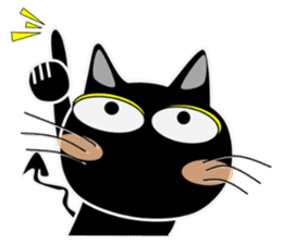 Black cat Happy 2nd sticker #9763109