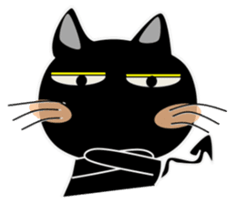 Black cat Happy 2nd sticker #9763119