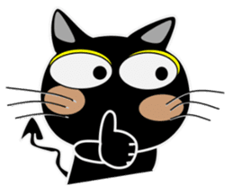 Black cat Happy 2nd sticker #9763151