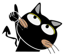 Black cat Happy 2nd sticker #9763170