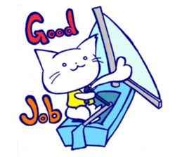 sailing cat sticker #9764743