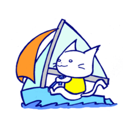 sailing cat sticker #9764745