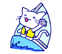 sailing cat sticker #9764753