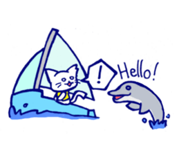 sailing cat sticker #9764767