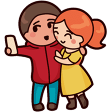 Cute couple in love sticker #9765479