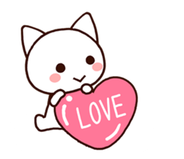 Lovely cat balloon sticker #9765912