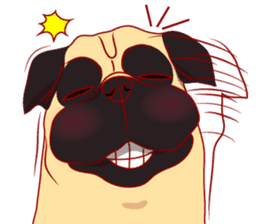little dog pug Cartoon sticker #9766701