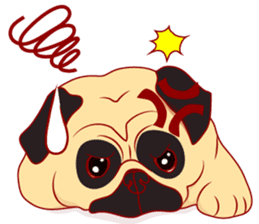 little dog pug Cartoon sticker #9766706