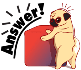 little dog pug Cartoon sticker #9766709