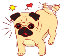 little dog pug Cartoon sticker #9766710