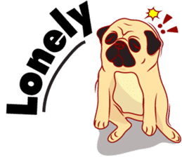 little dog pug Cartoon sticker #9766713