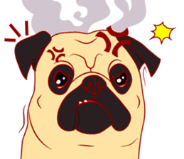 little dog pug Cartoon sticker #9766716
