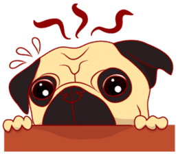 little dog pug Cartoon sticker #9766718