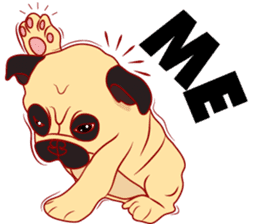 little dog pug Cartoon sticker #9766721