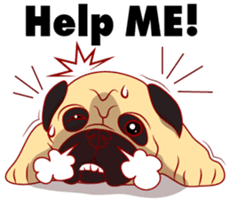 little dog pug Cartoon sticker #9766728