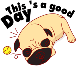 little dog pug Cartoon sticker #9766735