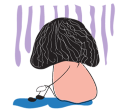 Black hair _ baby sticker #9766863