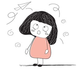 Black hair _ baby sticker #9766872