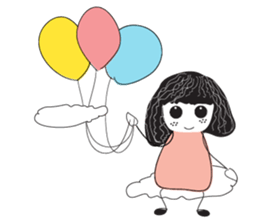 Black hair _ baby sticker #9766876