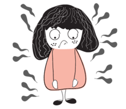 Black hair _ baby sticker #9766887