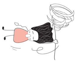 Black hair _ baby sticker #9766890