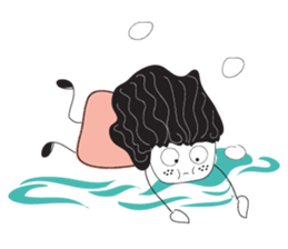 Black hair _ baby sticker #9766892