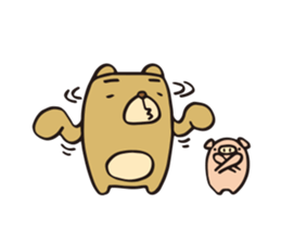 pretty bear & pig sticker 1 sticker #9767459