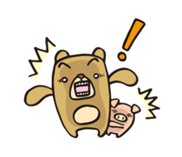 pretty bear & pig sticker 1 sticker #9767466