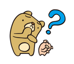 pretty bear & pig sticker 1 sticker #9767467