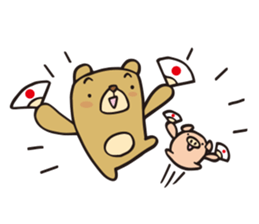 pretty bear & pig sticker 1 sticker #9767471